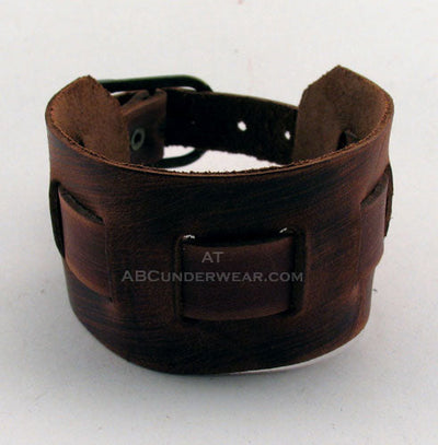 Adjustable Brown Leather Wrist Cuff