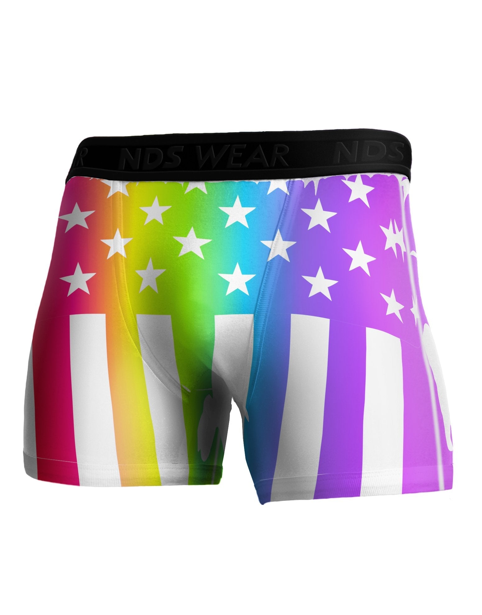 American Gay Pride - NDS WEAR Rainbow Stars and Stripes Boxer Brief Dual Sided All Over Print