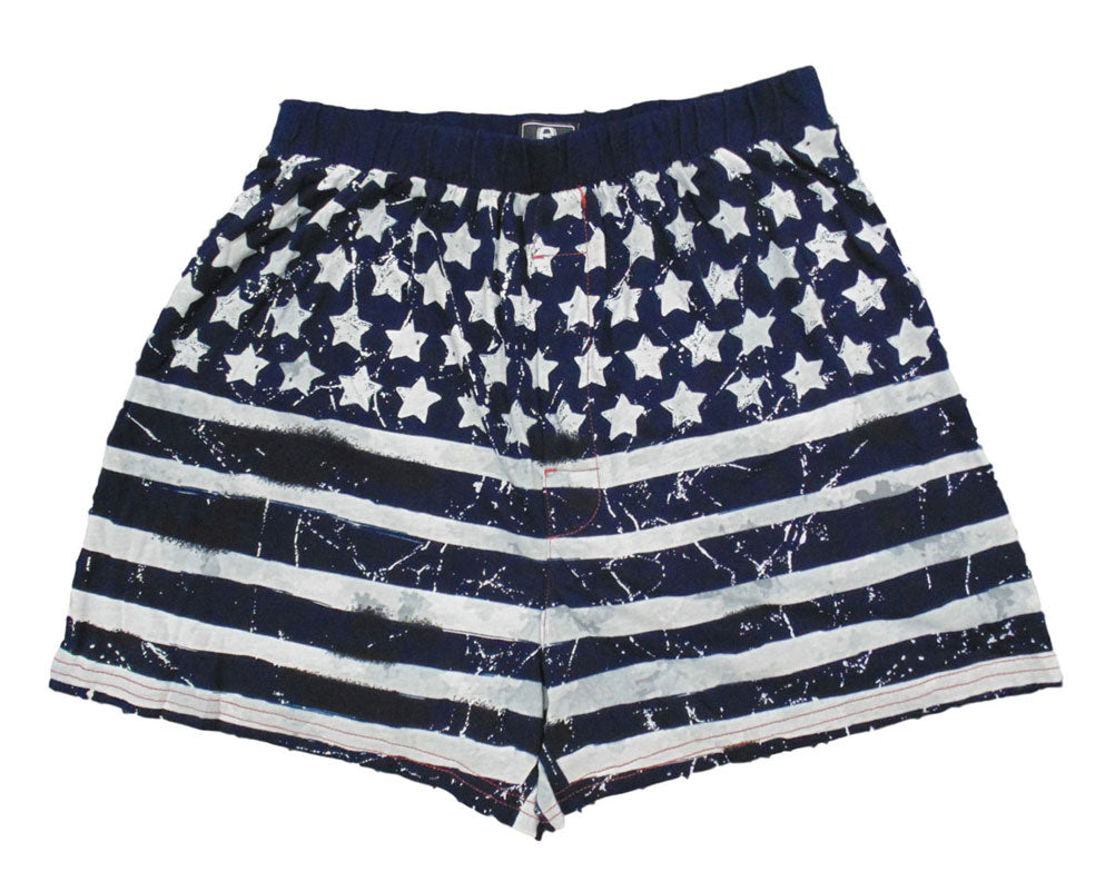 American USA Flag Distressed Navy Boxer