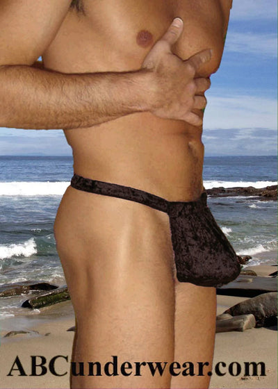 BLOW OUT SALE Exquisite Men's Velvet Backless Pouch with c-ring