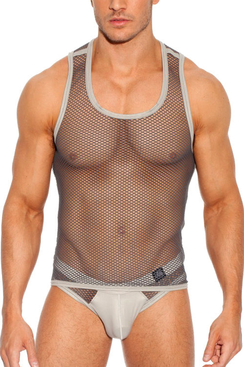 Beyond doubt Stretch Net Mesh Tank Top Clearance