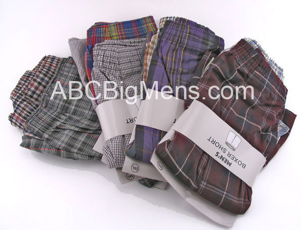 Big Mens Woven Plaid Boxers 2PK 6XL
