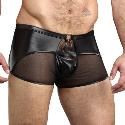 Birdcage Sheer Panel Slit Short -Closeout