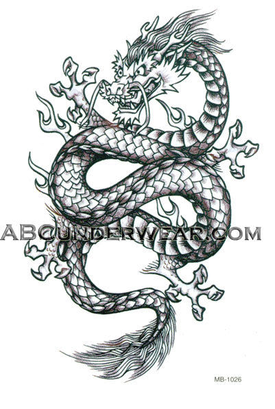 Black Dragon Temporary Tattoo