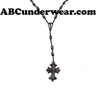 Black Rosary Necklace Cross-ABCunderwear.com-ABC Underwear