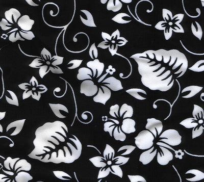 Black White Floral Swimshort
