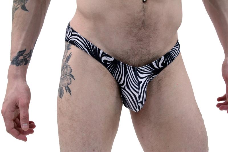 Black and White Swirl Mens Bikini Underwear