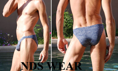 Blue Melange Microfiber Bikini Closeout