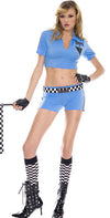 Blue Racer Girl Costume - Closeout-Music Legs-ABC Underwear