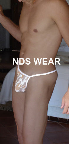 Brown Sheer Camo G-String - Small