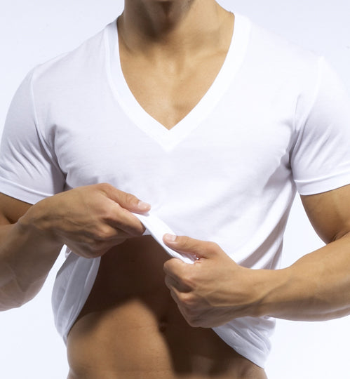 C-IN2 Deep Vee Neck Pima Tee Medium