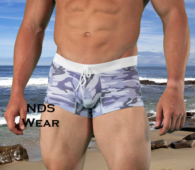 Cain's Sexy Grey Camo Swim Short