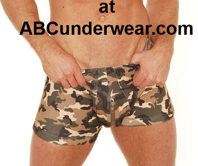 Camo Zipper Pouch Short-Greg Parry-ABC Underwear