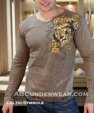 Celtic Designer Shirt Mens Long Sleeve