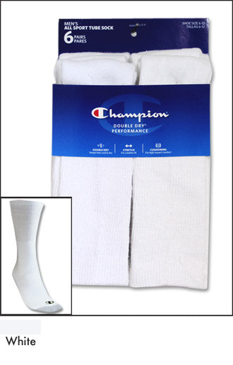 Champion All Sport Tube Socks 6 Pack-ABCunderwear.com-ABC Underwear