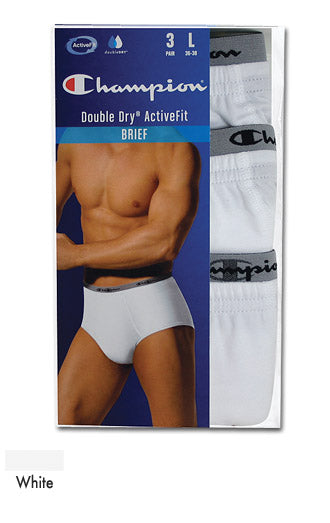 Champion Double Dry ActiveFit Brief 3 Pack - Mens Underwear