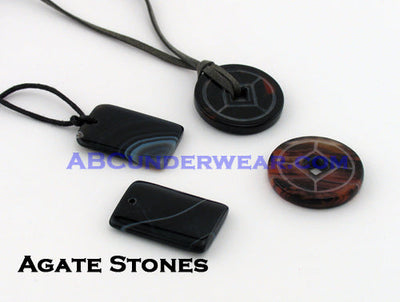 Chinese Stone Coin Necklace