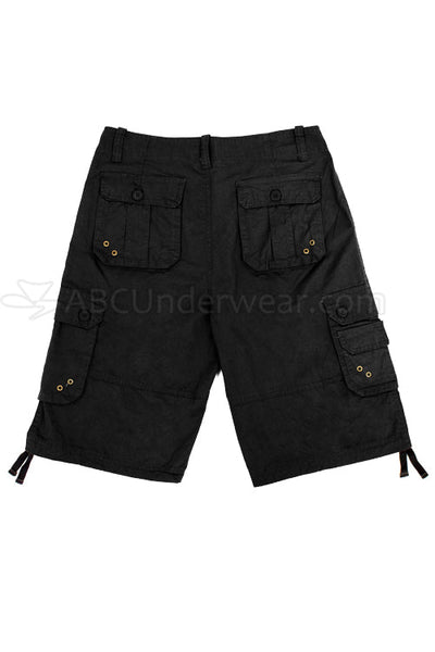 Cotton Cargo Shorts - Black