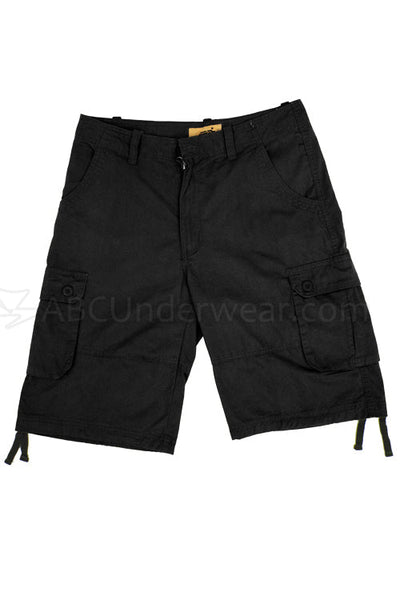 Cotton Cargo Shorts - Black