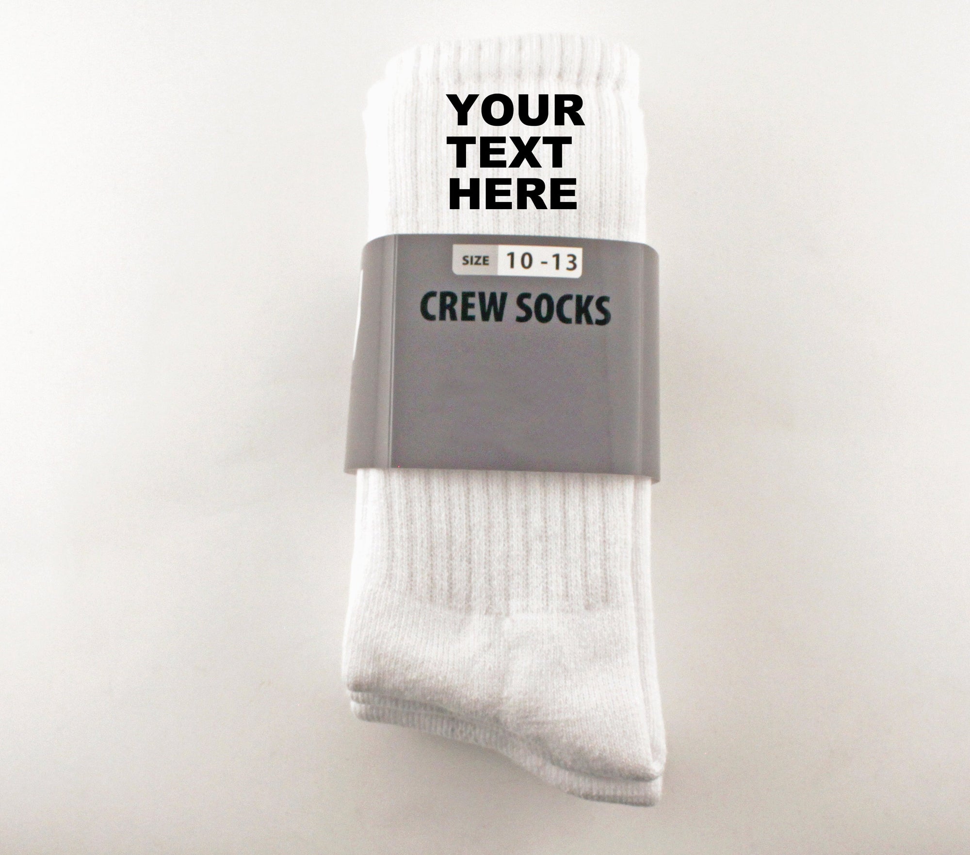 Custom Personalized Image and Text Crew Socks Size 10-13