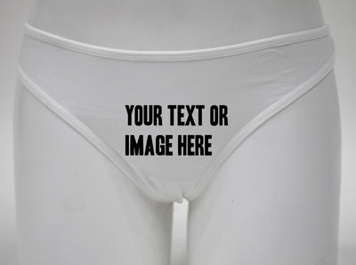Customizable Women's Thong Undergarments with Personalized Image or Text