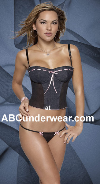 Denim Bustier and G-String