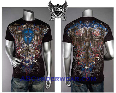 Designer Print Eagle & Shield T-Shirt