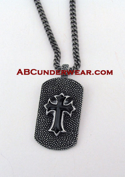 Dog Tag Cross Necklace