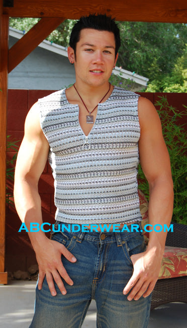 ELEE Crocheted Tank with Zippered front Clearance