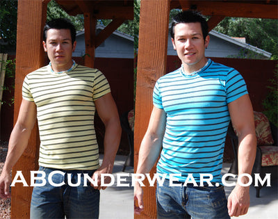 ELEE Stripe T Shirt with Holes