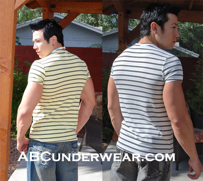 ELEE Stripe T Shirt with Holes