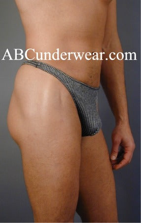 Elegant Grey Pinstripe Thong: A Sophisticated Addition to Your Lingerie Collection-Elee-ABC Underwear