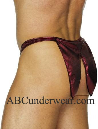 Elegant Maitre'd Tuxedo Thong in Lustrous Lame' Fabric