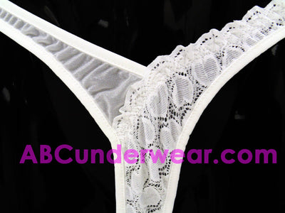 Elegant Sheer Lycra Heart Lace Thong