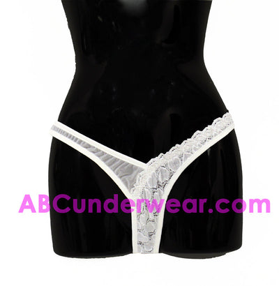 Elegant Sheer Lycra Heart Lace Thong
