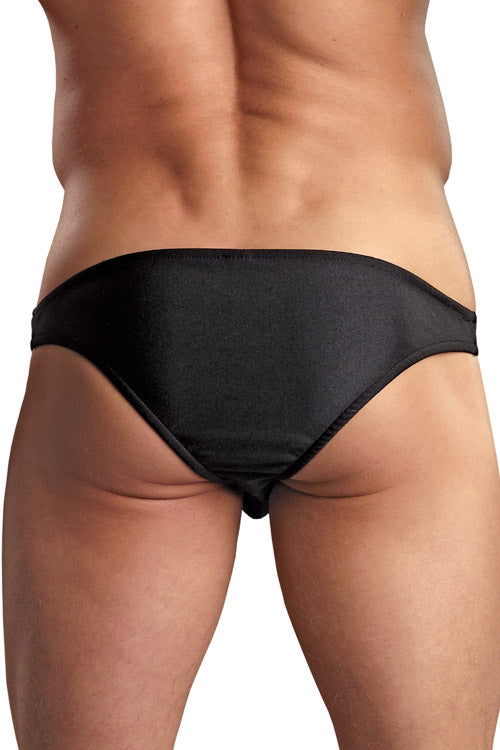 Euro Male Spandex Pouch Cheeky Bikini Brief Underwear Black