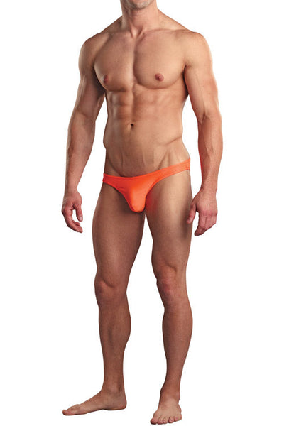 Euro Male Spandex Pouch Cheeky Bikini Brief Underwear - Orange