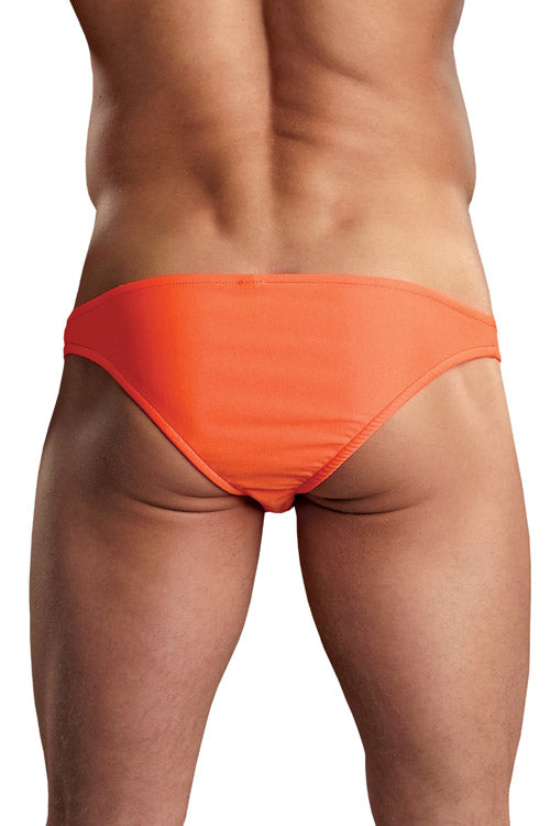 Euro Male Spandex Pouch Cheeky Bikini Brief Underwear - Orange