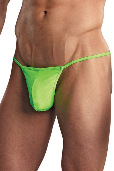 Euro Male Spandex Pouch G-String Underwear - Lime Green