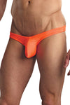 Euro Men's Wide-Back Thong Underwear with Spandex Pouch - Vibrant Orange-Male Power-ABC Underwear