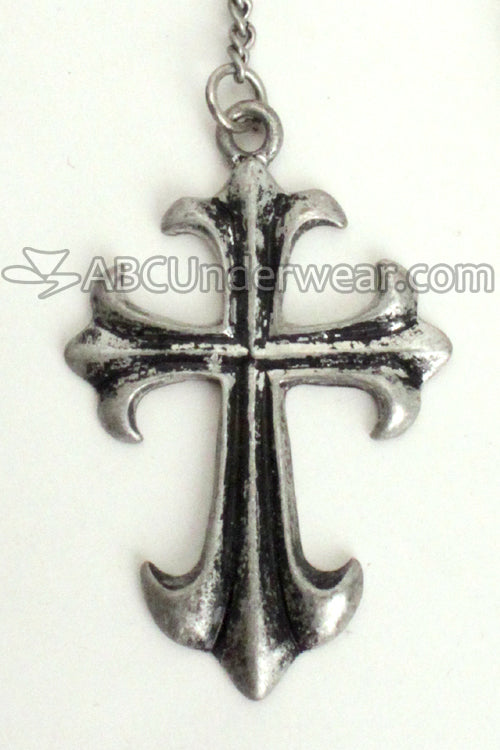 Fleur de Lis Cross Rosary Necklace