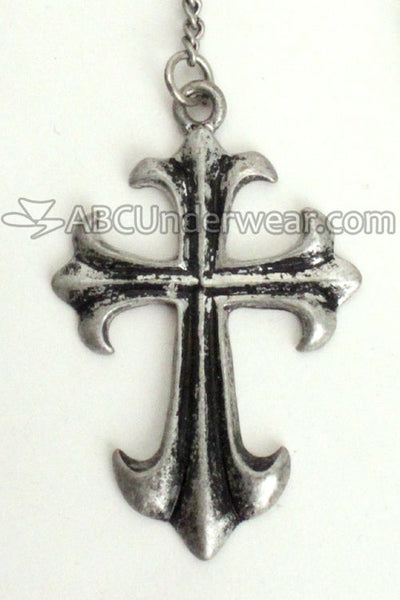 Fleur de Lis Cross Rosary Necklace