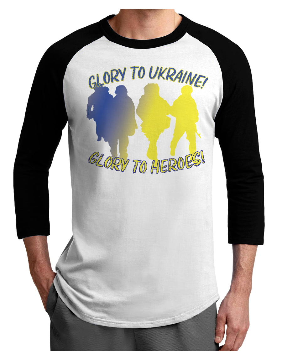 Glory to Ukraine Glory to Heroes Adult Raglan Shirt