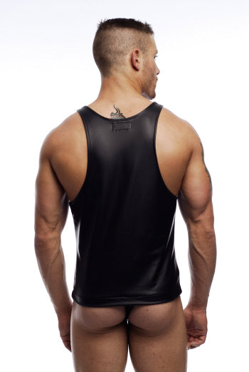 Go Softwear Pleather Zip Tank Top