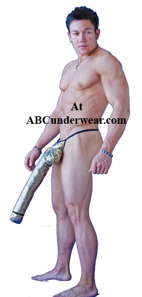 Gold Dong Costume, Male Member Sexy Cosplay Long Schlong