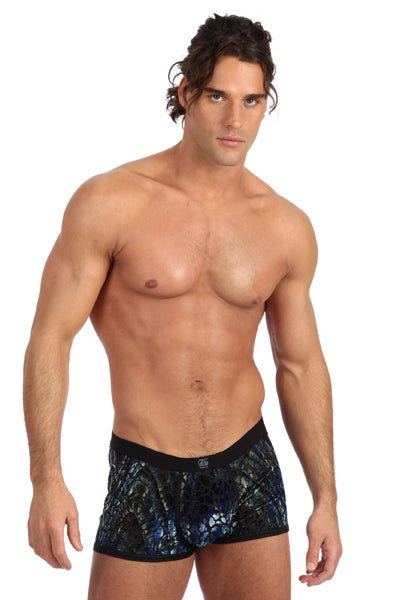 Gregg Home Blue Leopard Velvet Biker Clearance