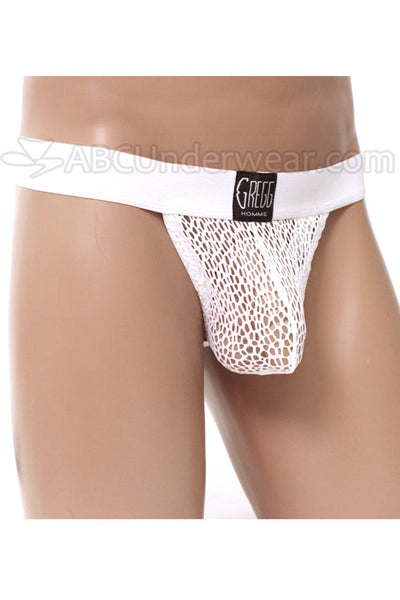 Gregg Mens Jungle Net G-String - White