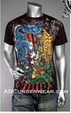 HD Dragon & Lion Print T-Shirt-T2G Shirts-ABC Underwear