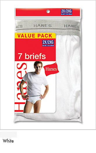Hanes 7 Pack Briefs 2XL-hanes-ABC Underwear