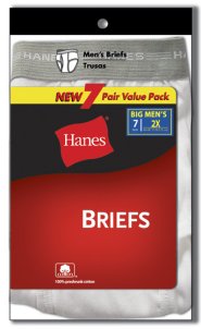 Hanes 7 Pack Briefs 2XL-hanes-ABC Underwear